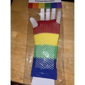 Rainbow Fishnet Glovelets 2-Pack For Adults Pride LGBTQ
